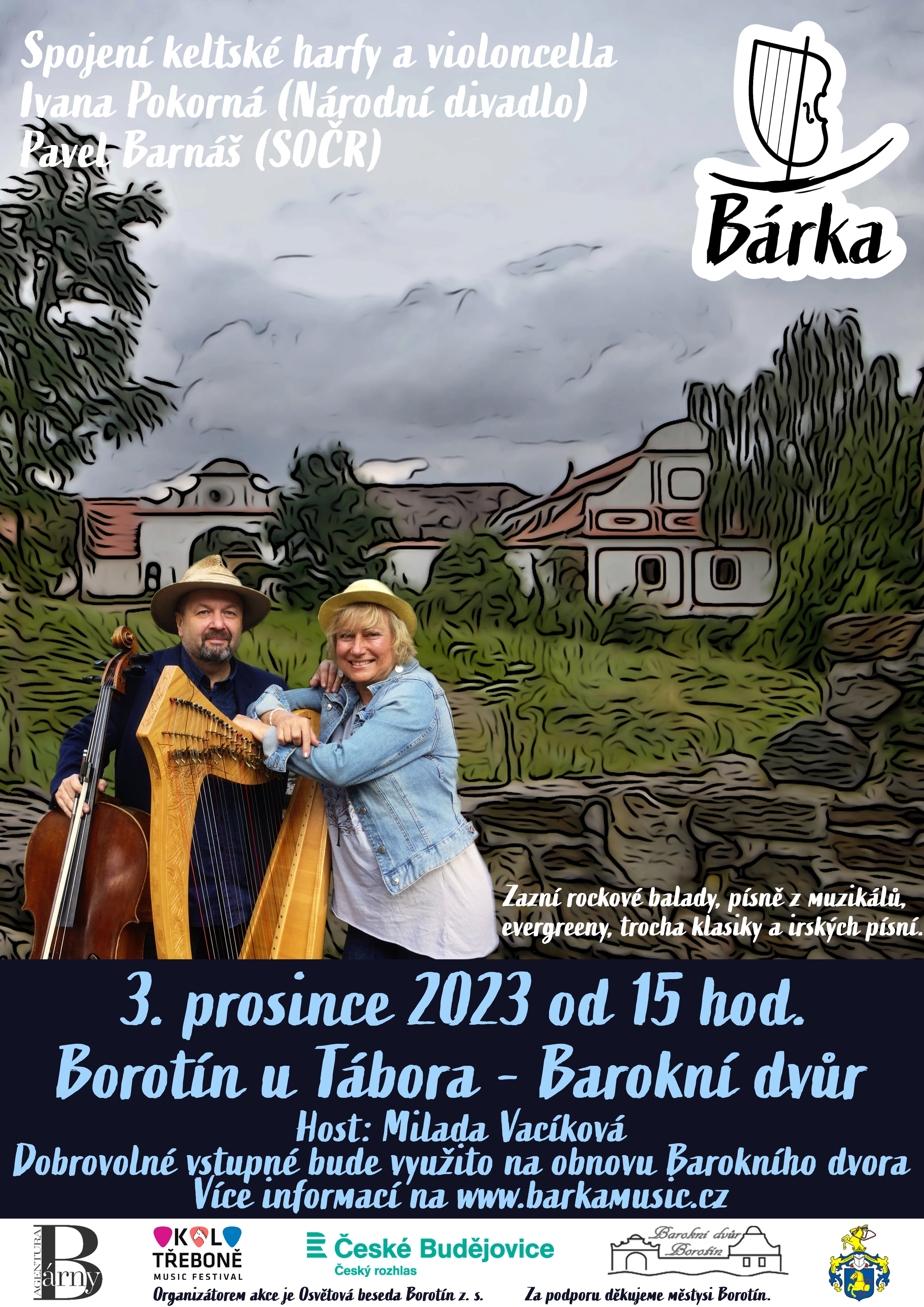 Adventní koncert s Bárkou na Barokním dvoře Borotín 